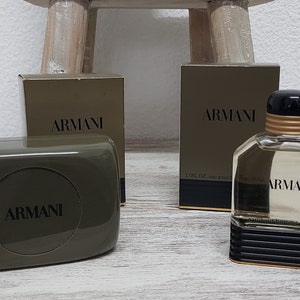 Armani pour Homme EDT (eau de toilette) 50 ml + Savon 150 g. Formule originale vintage abandonnée (COSMAIR). Années 80. Rarissime.