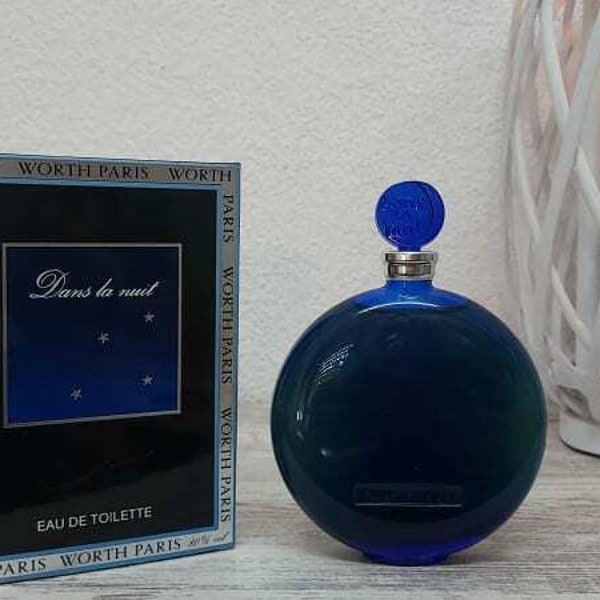 Dans la Nuit Worth EDT (eau de toilette SPLASH) 125ml. Flacon Lalique. Stopgezette vintage.