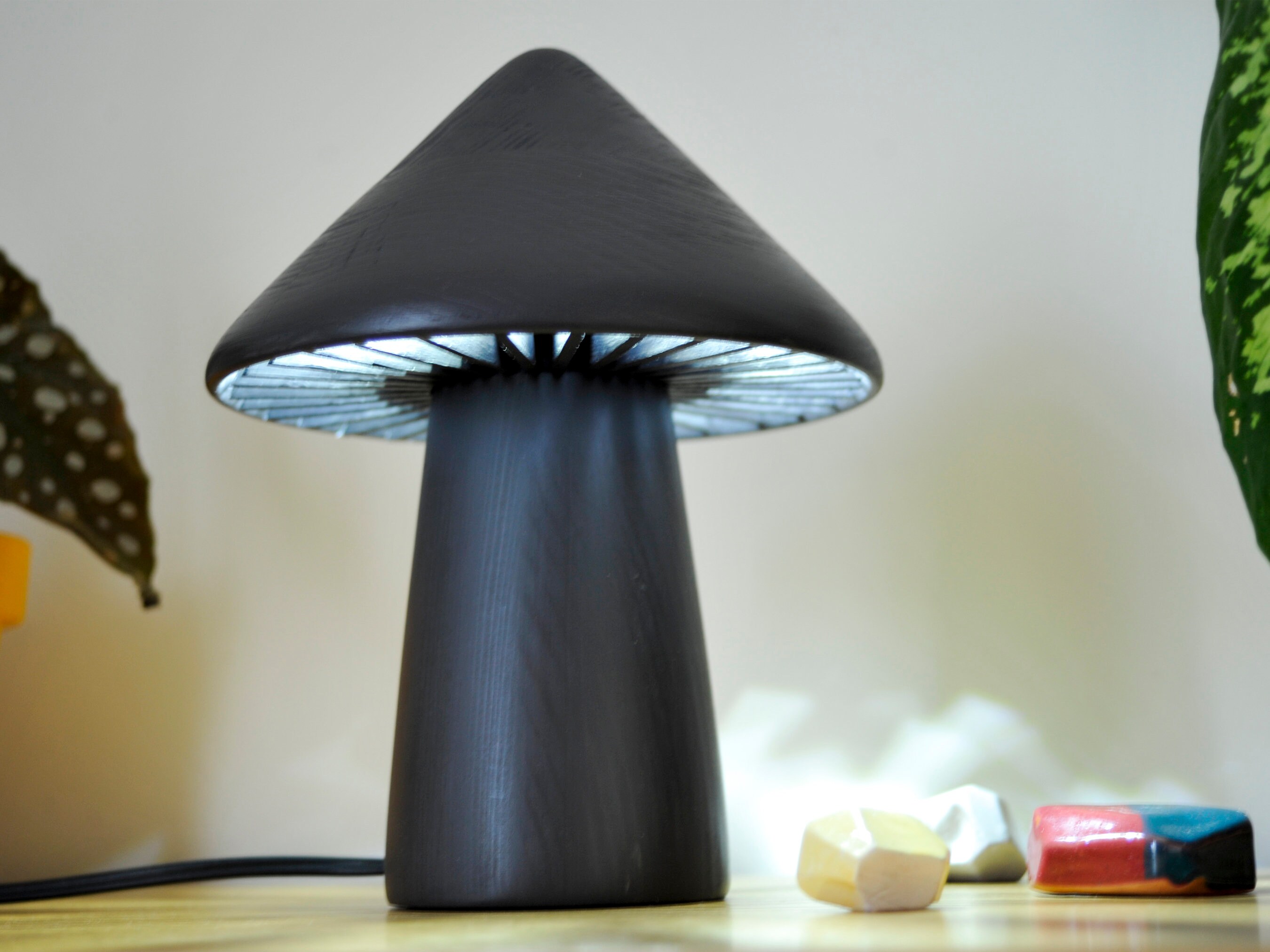 Mushroom Table Lamp Wooden Lamp Table Lamp Mushroom - Etsy