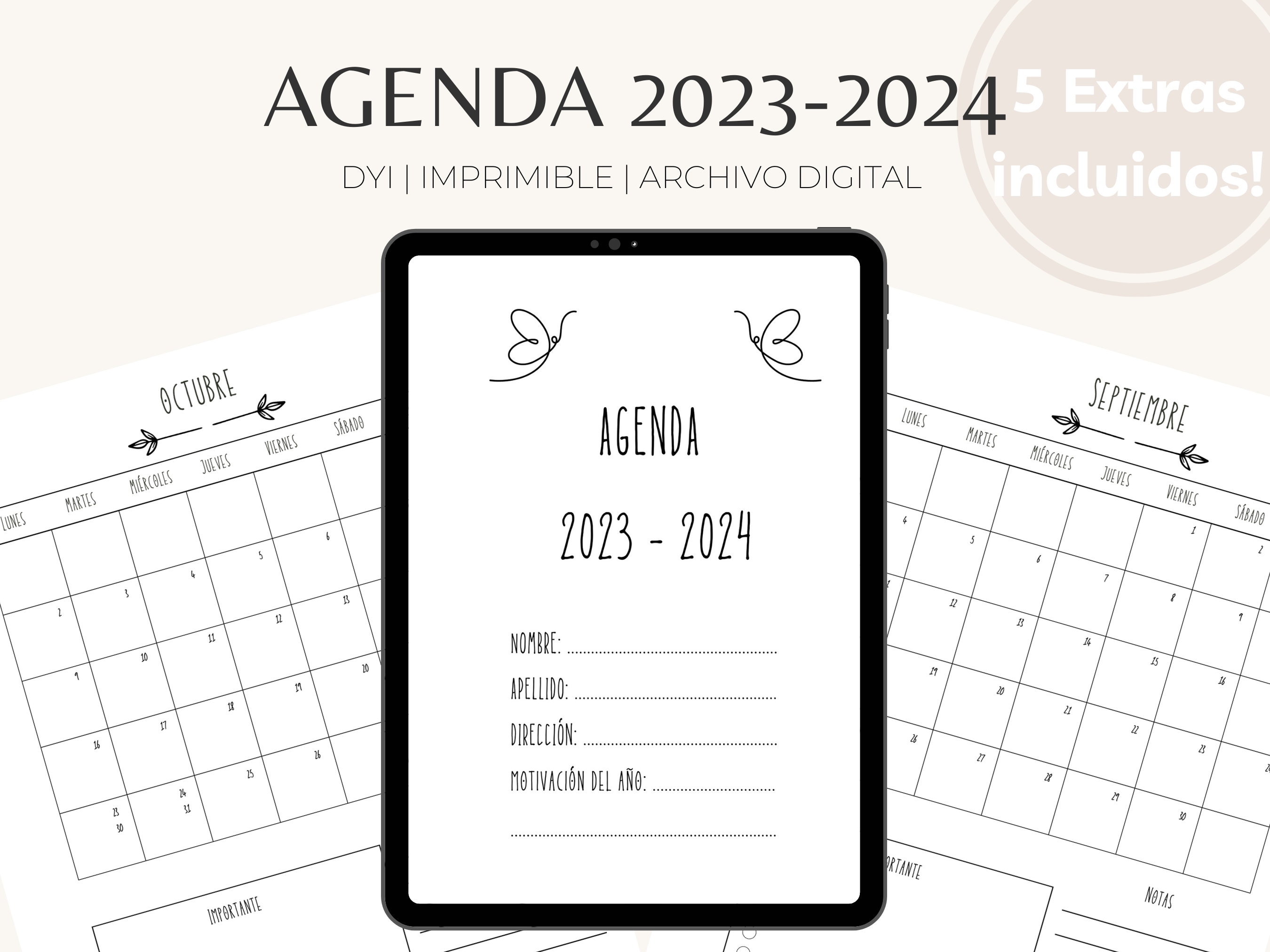 Creative Mindly: Agenda digital y editable 2023-2024