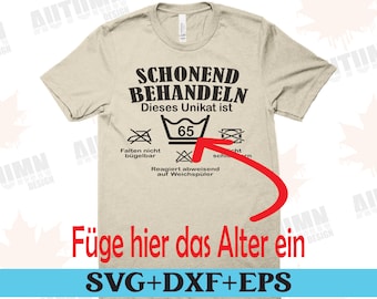 Treat gently Birthday T-Shirt Design Plotter file Birthday Round 40th 50th 60th Birthday Svg Birthday Party Svg Dxf Silhouette