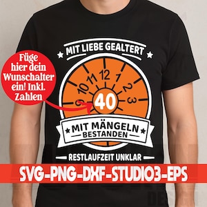 Geburtstag Tüv Design Svg lustiges T Shirt Design Geburtstags Geschenk Svg Oldi Oldtimer Runder Geburtstag Svg 40 50 60 Plotterdatei Dxf Png