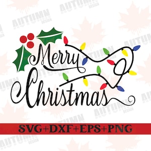 Merry Christmas Svg, Christmas Svg, Merry Christmas Png, Clipart, Sublimation, Digital Download, Cutfile, Svg Dxf Png Eps, Cricut File