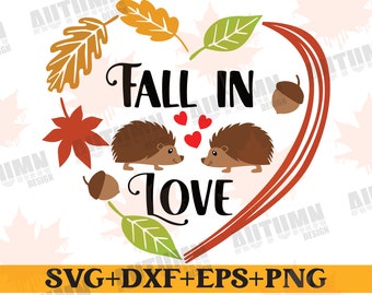Plotter file autumn, fall in love svg, autumn svg, plotter file, autumn magic svg, autumn love, hello autumn svg, clipart, svg dxf png eps