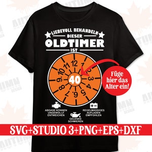 Birthday T Shirt Design Svg Plotter File Oltimer Oldi Round Birthday 40 50 60 Sublimation Clipart Dxf Png Cutting File Plot