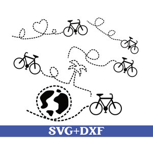 Bicycle tour plotter file, bicycle svg, plotter file bicycle, bicycle route svg, bicycle trip, cycling svg, bycicle svg, cricut file