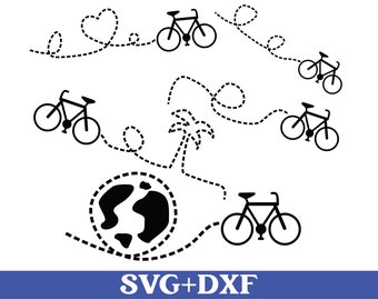 Arquivo plotador de passeio de bicicleta, bicicleta svg, arquivo plotter de bicicleta, rota de bicicleta svg, viagem de bicicleta, ciclismo svg, bicicleta svg, arquivo cricut