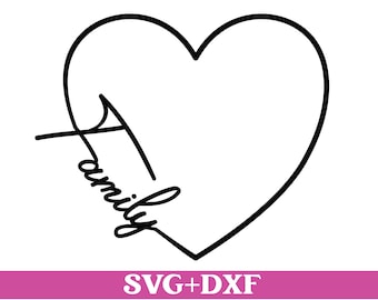 Plotterdatei Familie Herz Svg Plotterdatei Herz Family Svg Silhouette Clipart Svg Dxf Cricut Datei Schneidedatei