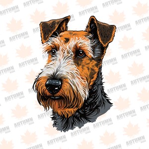Airdale Terrier Png Sublimation File Clipart Cartoon Dogs Illustration Pet Art T Shirt Design Mugs Design digital download