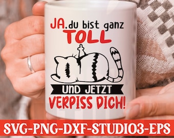 Piss off cheeky cat plotter file svg funny sayings mug t shirt sublimation svg png dxf eps studio3 cutting file silhouette plot