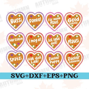 Lebkuchenherz Svg Muttertag Plotterdatei, Plotterdatei Lebkuchen, Lebkuchen Svg, Oktoberfest Svg, Silhouette, Clipart, Svg Dxf Eps Png