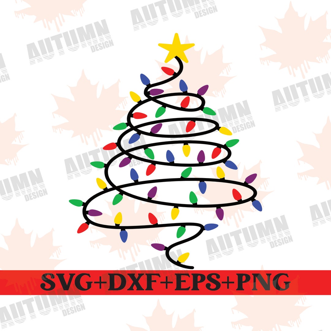 Fairy Lights Tree Svg Fairy Lights Svg, Christmas Lights Svg, Christmas