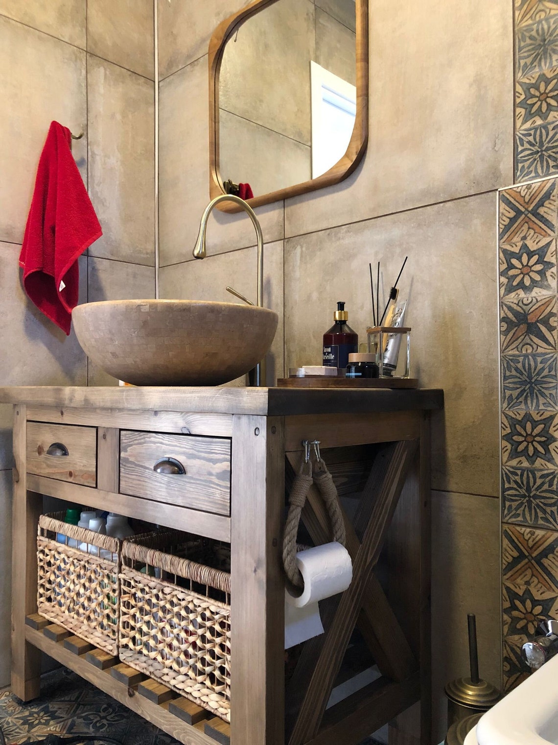 Bathroom Vanity Rustic Style Farm House Bathroom Vanities Sink Etsy