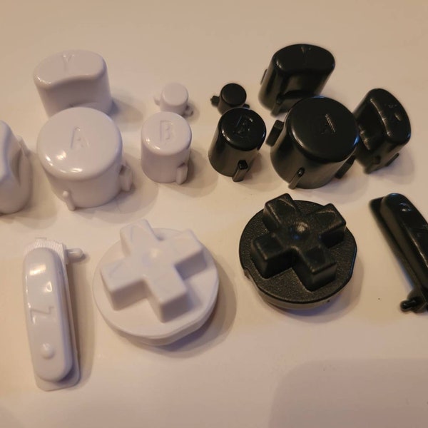 Lot de boutons noirs et blancs pour manette Gamecube personnalisée