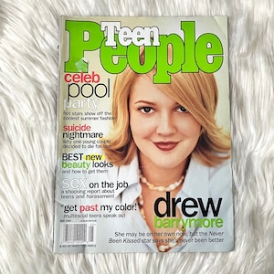 1999 Vintage Teen People Magazine Drew Barrymore Cover May 90s Rare Celebrity Teen Magazines Fashion Style y2k Plus Extra Clippings!