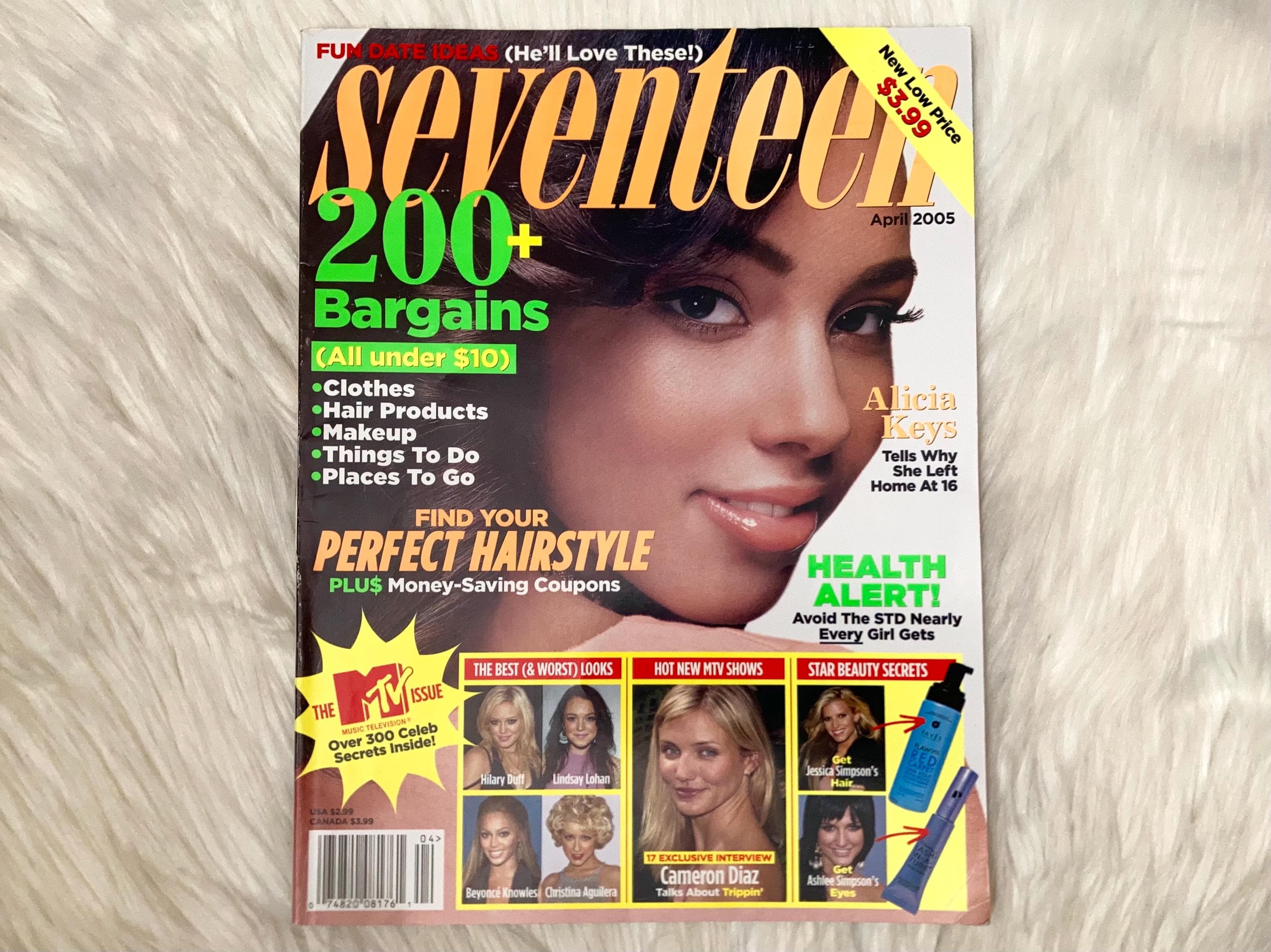 2005 Vintage Seventeen Magazine Alicia Keys Cover Y2k Ads, Fashion