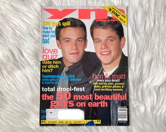 1999 Vintage YM Magazin Ben Affleck Matt Damon Februar 90er Jahre Vintage y2k Fashion Teen Hefte Collage Ephemera