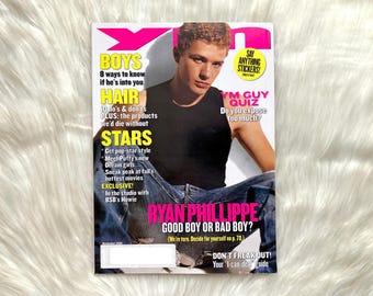 2000 Vintage YM Magazine Ryan Phillippe Cover y2k Aesthetic Fashion Teen Issues Celebrities Collage Ephemera November 2000