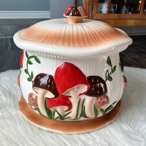 70er Jahre Vintage Arnels Pilzkanister-Set 6-teilig mit 4 Kanistern