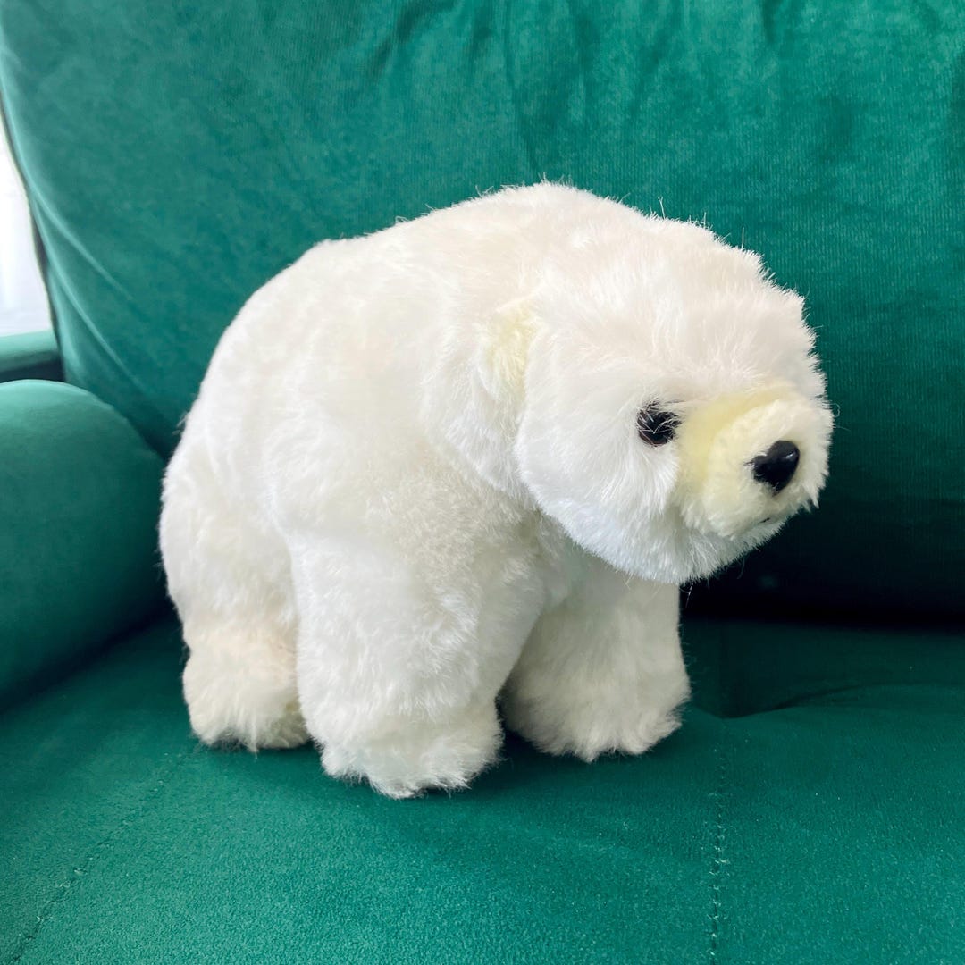 80年代ヴィンテージ 11インチ テディベア ぬいぐるみ 白いシロクマ 高