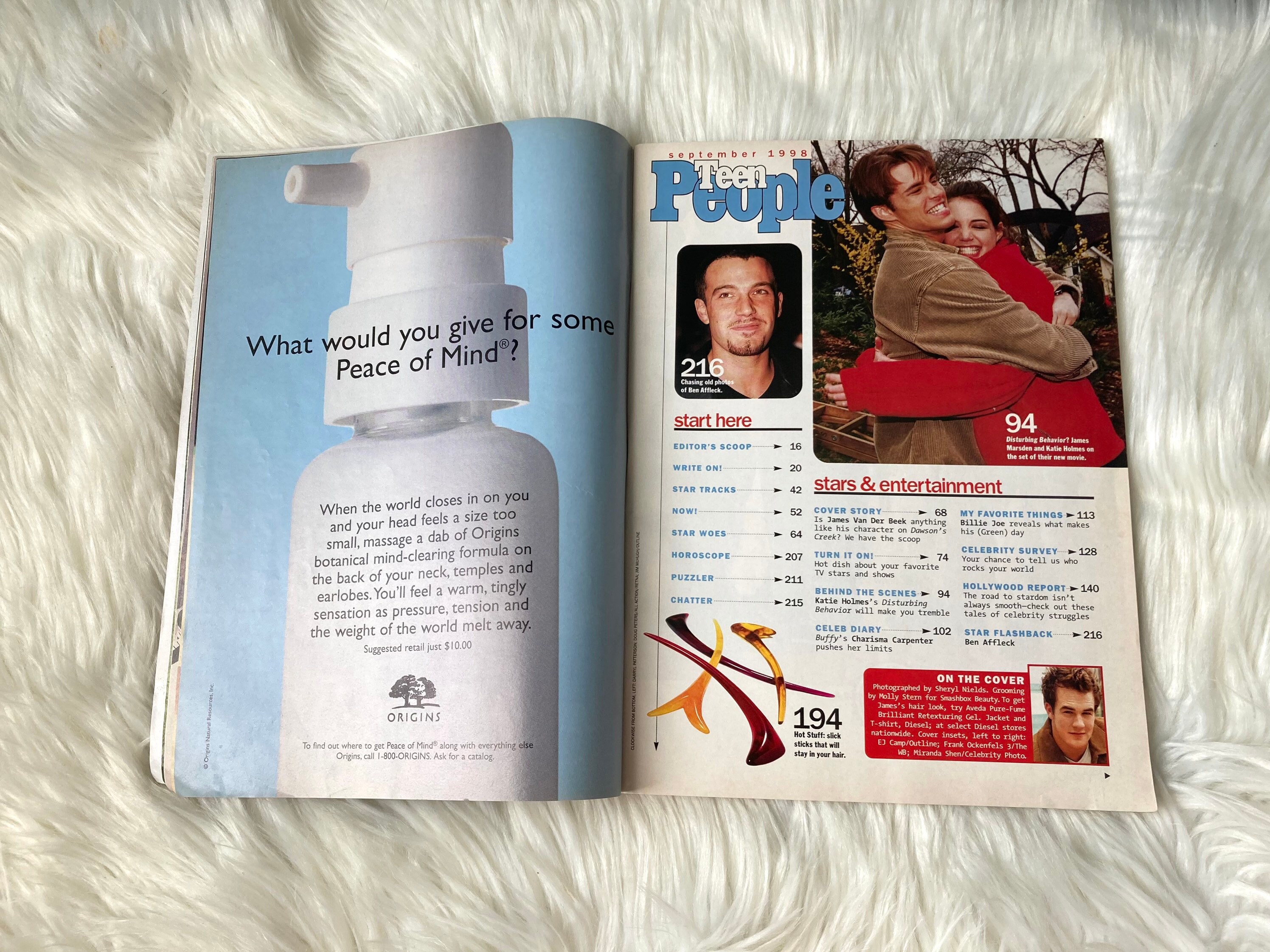 1998 Vintage Teen People Magazine James Van Der Beek Portada Etsy México