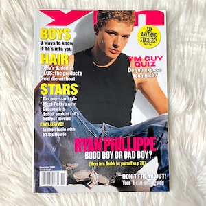 2000 Vintage YM Magazine Ryan Phillippe Cover y2k Aesthetic Fashion Teen Issues Celebrities Collage Ephemera November 2000