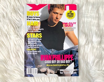 2000 Vintage YM Magazine Ryan Phillippe Cover y2k Aesthetic Fashion Teen Issues Celebrities Collage Ephemera November 2000