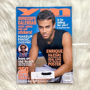 2000 Vintage YM Magazine Enrique Iglesias AJ McLean BSB Cover y2k Aesthetic Fashion Teen Issues Celebrities Collage Ephemera August 2000