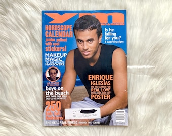2000 Vintage YM Magazine Enrique Iglesias AJ McLean BSB Cover y2k Aesthetic Fashion Teen Issues Celebrities Collage Ephemera August 2000