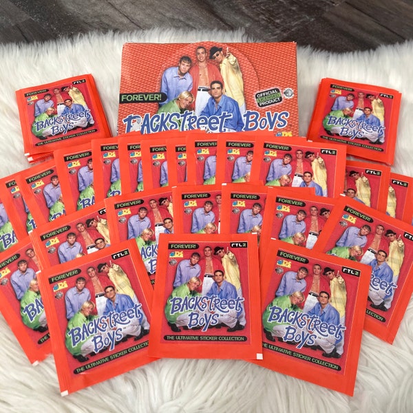 Backstreet Boys Sticker Packs 1997 Factory Sealed 5 Piece Random Packs of Album Stickers Foil Decals Vintage Collectibles New Unopened