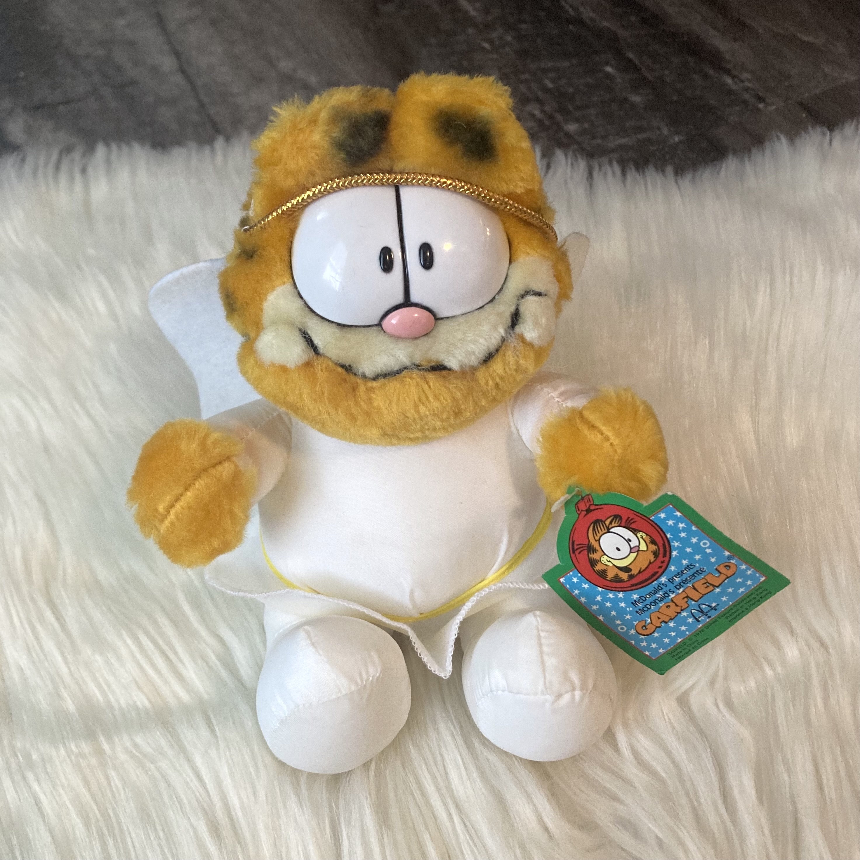 90s Vintage Garfield 7” Plush Toy Stuffed Animal Angel With