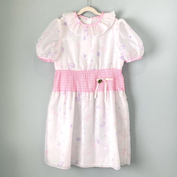 80s Vintage Organza Flower Girl Dress Demi Lass W… - image 10