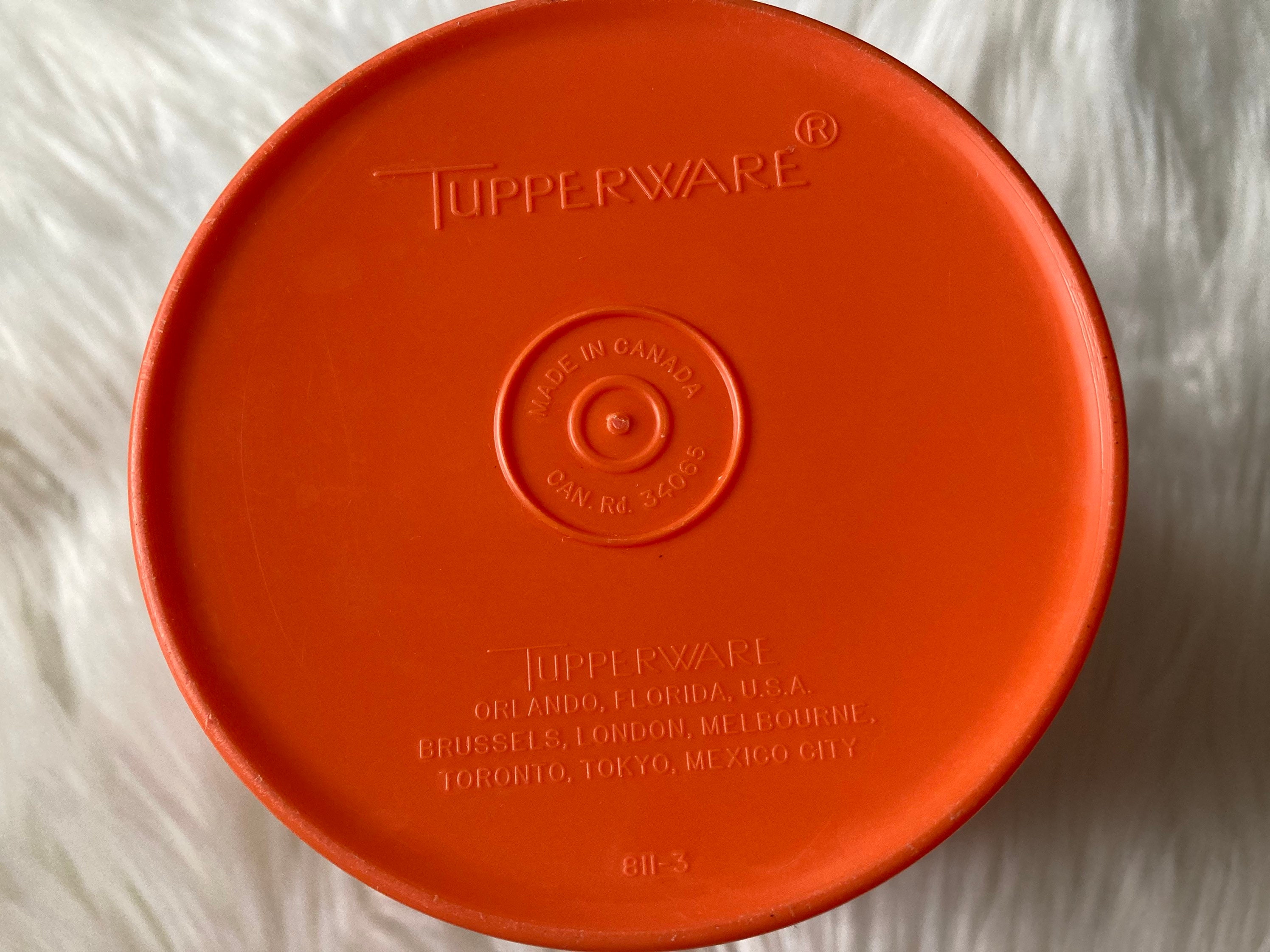 70s Vintage Tupperware Orange Canister Midcentury Servalier