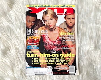1999 Vintage YM Magazine Claire Danes Omar Epps Cover Vintage 90s Aesthetic y2k Fashion Teen Issues Collage Ephemera April 1999