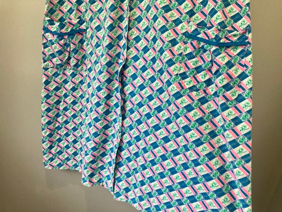 50s Vintage House Dress Pink, Green and Blue Ging… - image 7