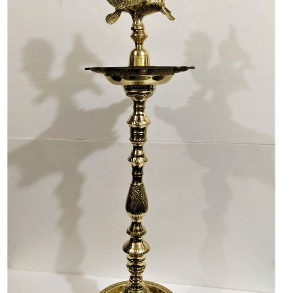 Brass Diya 16",20",24",30",36",48",60",72" Annapakshi Kuthu Vilakku ,Brass diya Stand,brass oil lamp,Long diya, Mahabharat lamp, brass diya