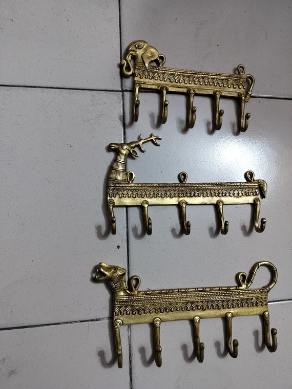 Brass Wall Hook, Key Hook for Wall, Decorative Hooks, Key Hook Lion, Coat  Hangers, Vintage Brass Wall Hook, Towel Hook Holder, 5 Hooks, Keys 