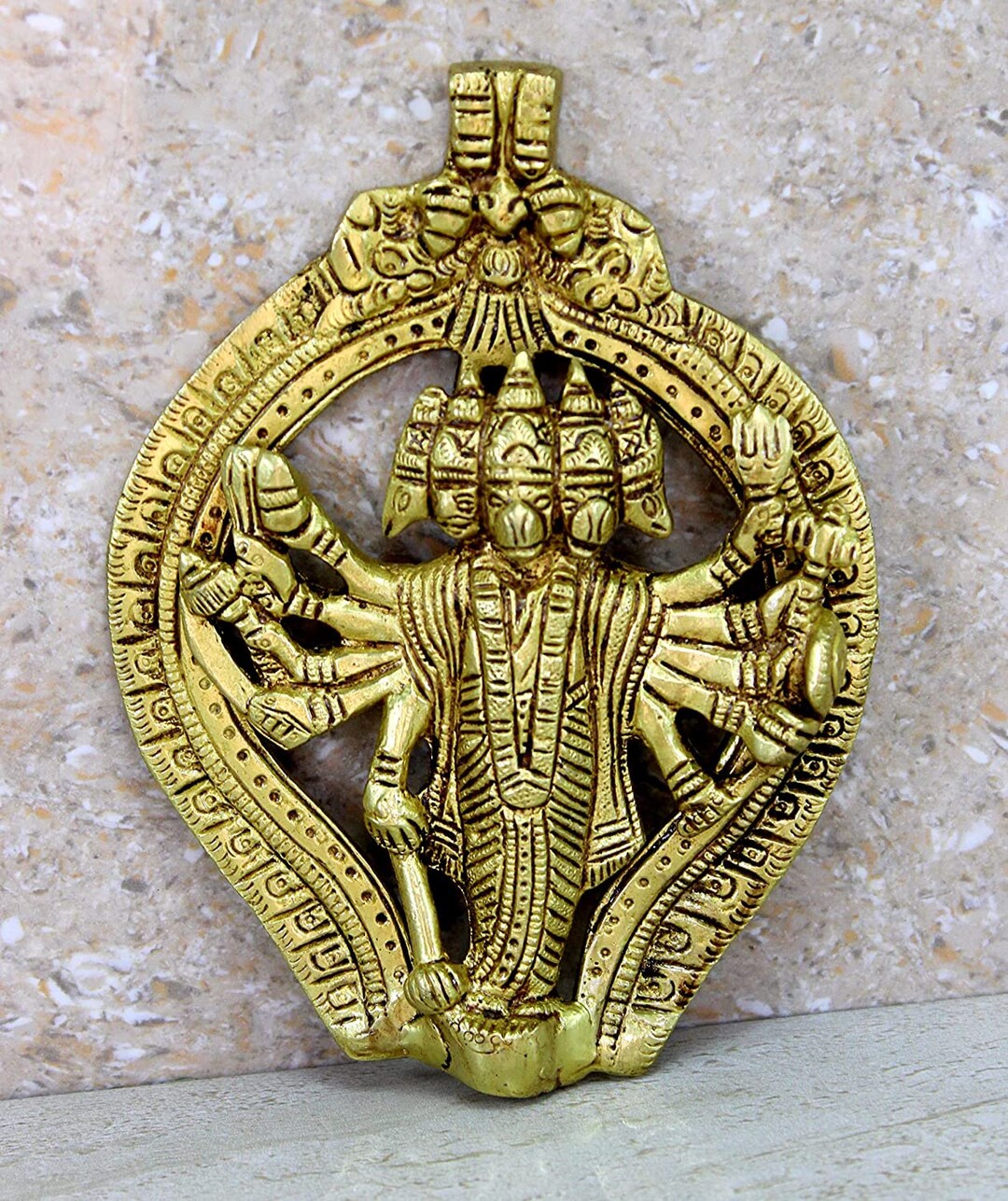 Brass Panchmukhi Hanuman Wall Hanging Idol Brass Hanuman Etsy