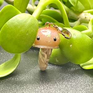 happy kawaii opal glitter jellyfish  polymer clay charm