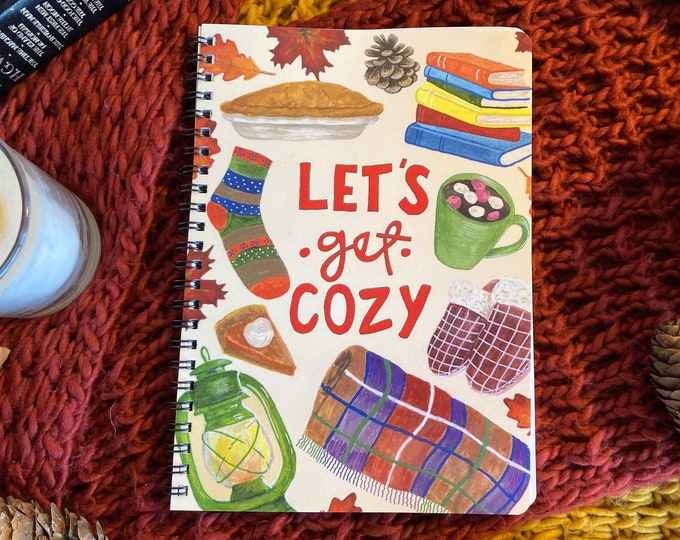 Notebook A5 Lined, Let's Get Cozy, Autumn/fall Notebook, Lined Notebook ...