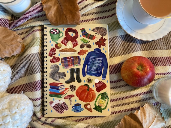Notebook A5 Lined- Autumn delights, perfect autumn gift, fall lovers, autumn lover, autumn to do lists, autumn/fall notebook, to-do list