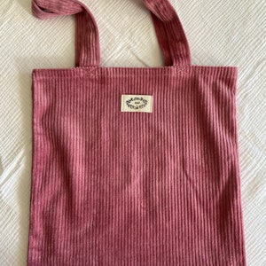 TOT BAG velours côtelé Rose pastel