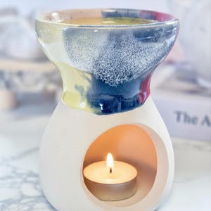 handgetöpferte Duftlampe, Räucherstövchen, handgefertigte Keramik, Teelicht aus Keramik