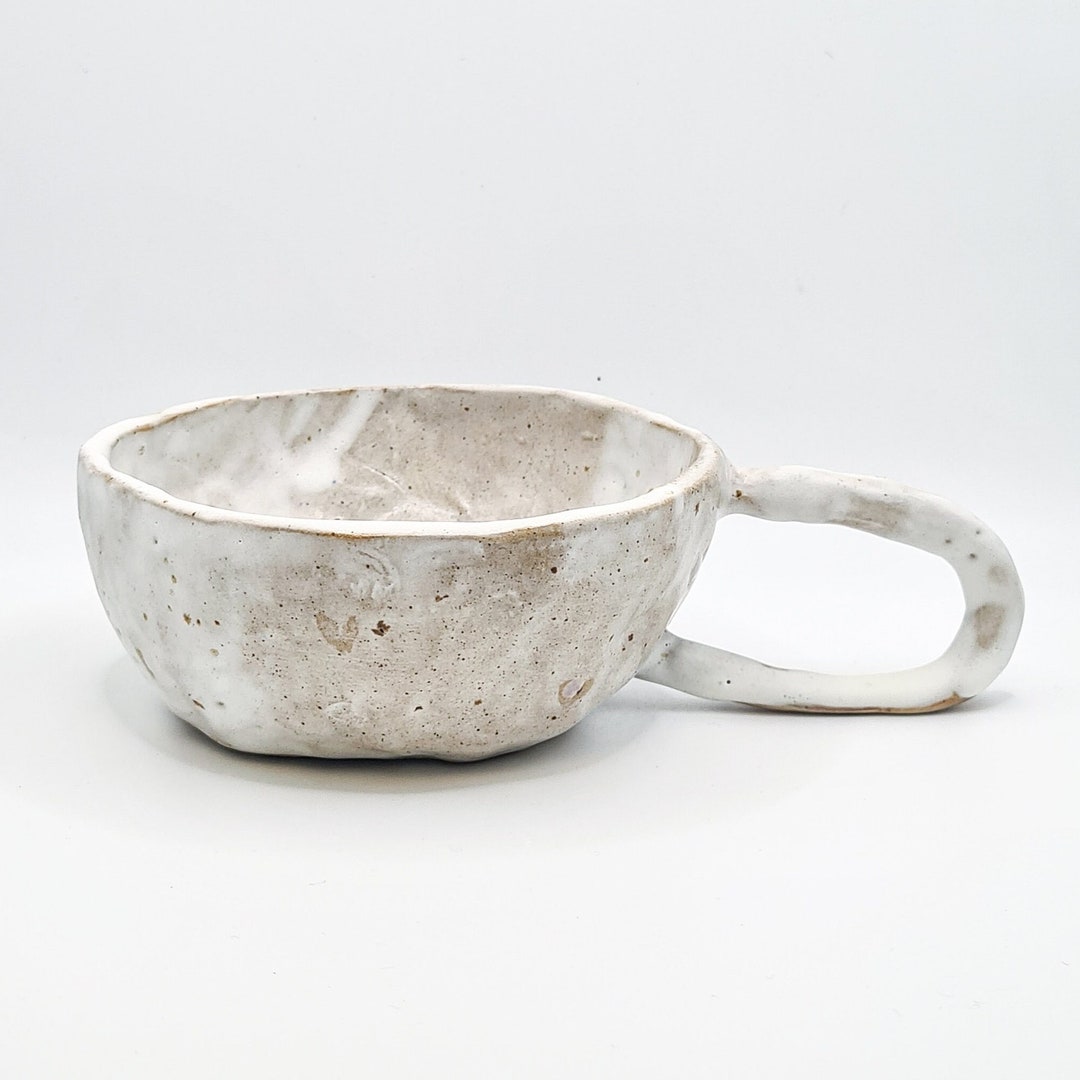 Keramik Becher handgemacht, Becher getöpfert, Steingut, Becher mit