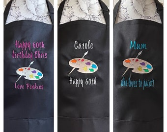 Personalised Embroidered Artist Aprons