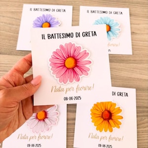 Margherita calamita bomboniera nascita battesimo comunione compleanno magnete fiore