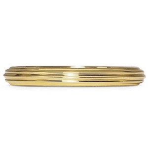 Men&#39;s Solid Gold Wedding Band, Thick Brushed & Grooved Design, Modern 14k Ring for Groom&#39;s Wedding Gift, Handmade Gift for Him