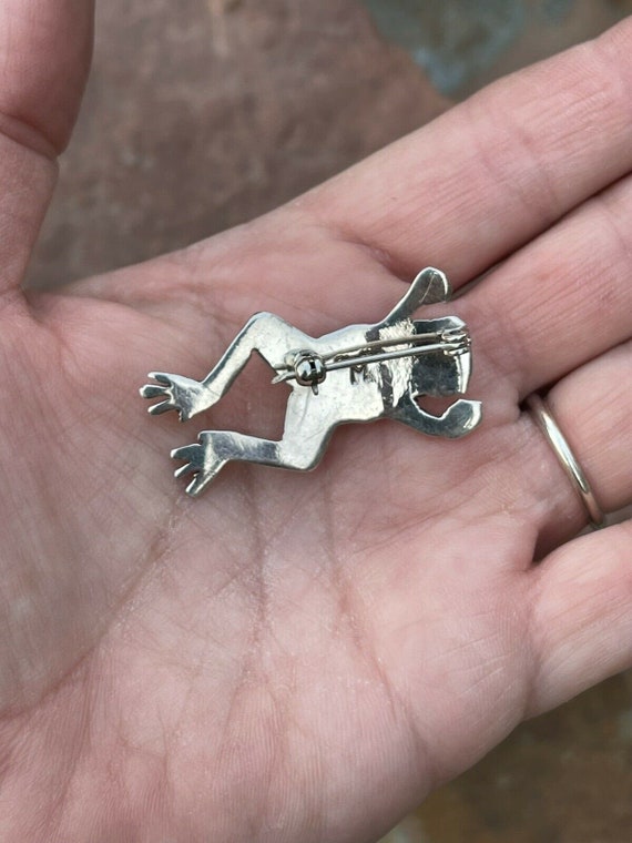 Navajo Sterling Silver Multi Stone Leap Frog Pend… - image 3