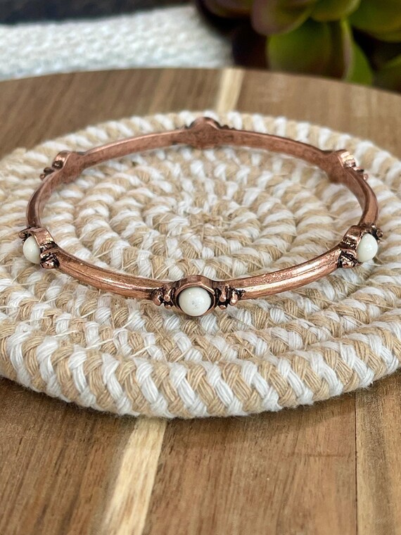 Vintage Handmade Copper Bangle - image 3