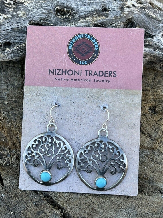 Navajo Sterling Silver Turquoise Tree Of Life Dan… - image 6